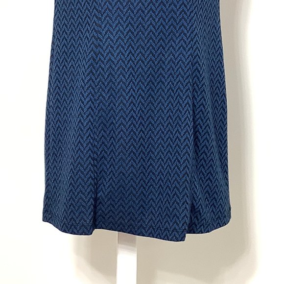BeBop Dress Blue Black Chevron Geometric Print Small S Ruffle - Picture 4 of 9